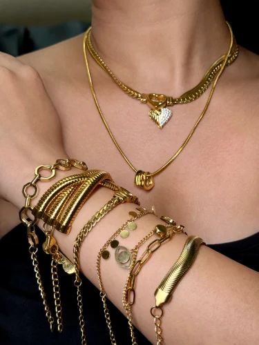 Stainless Steel 18k gold plated